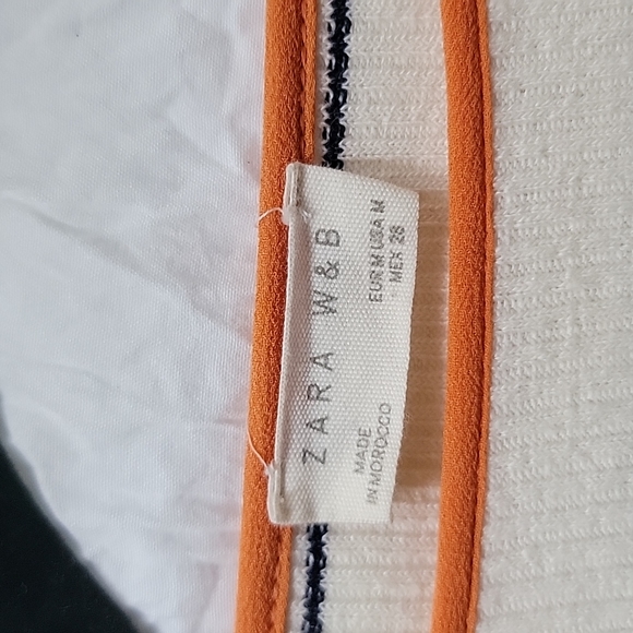 Zara W&B long sleeve strip top - Picture 2 of 4